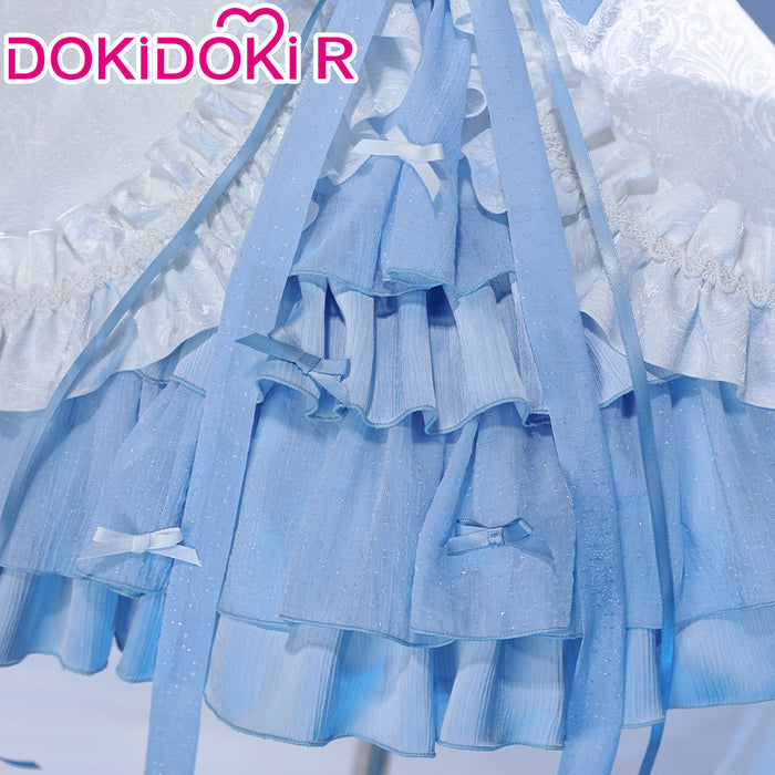DokiDoki-R Anime Cosplay Remm Costume Blue White Dress Prisma Wing Glass Edition