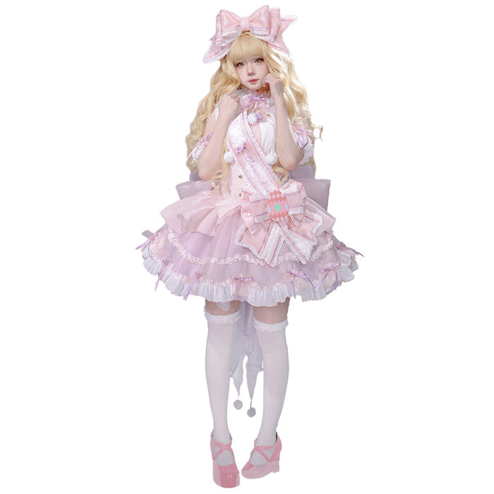 DokiDoki-R Anime Shugo Chara! Cosplay Mashiro Rima Costume Clown Drop Lolita Doujin