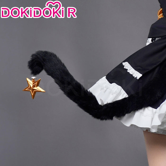 DokiDoki-R Anime The Melancholy of Haruhi Suzumiya Cosplay Maidmade Yuki Nagato Costume Cat Ear Maid Costume / Tail