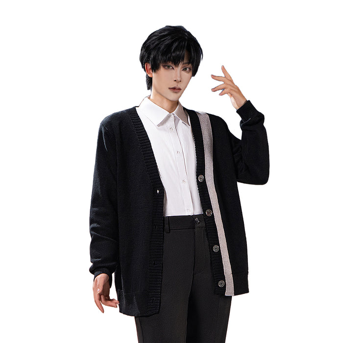 【In Stock】DokiDoki-R Game Love And Deepspace Cosplay Zayne Costume Daily Black Cardigan Sweater