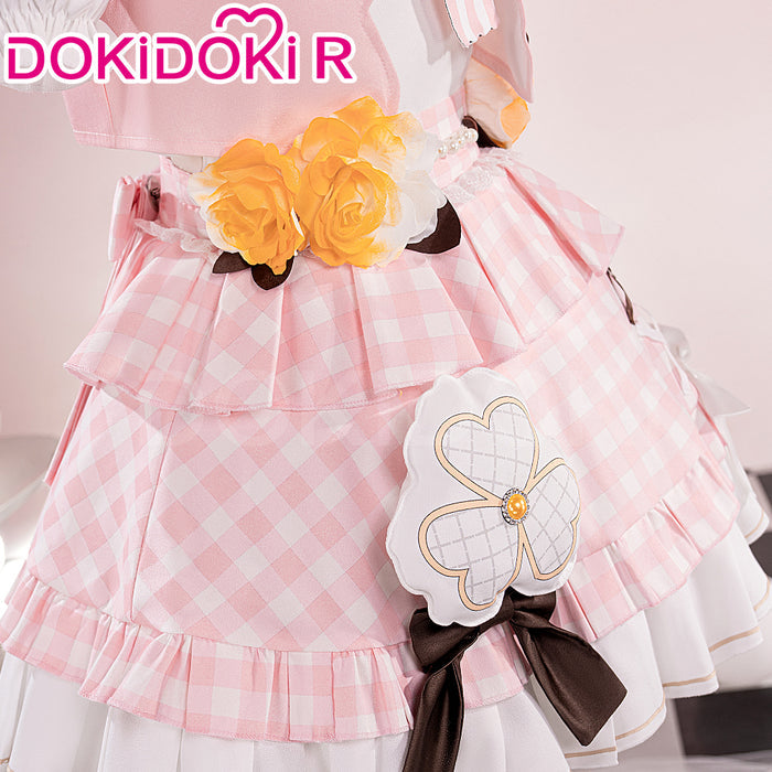 【Partially In Stock】【Size XS-XL】DokiDoki Game Cosplay Costume Pink Checkered Two-piece Suit
