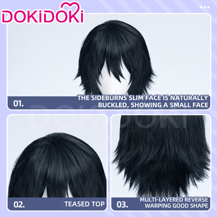 【Ready For Ship】DokiDoki Anime The Fragrant Flower Blooms with Dignity Cosplay Saku Natsusawa Wig Black Short
