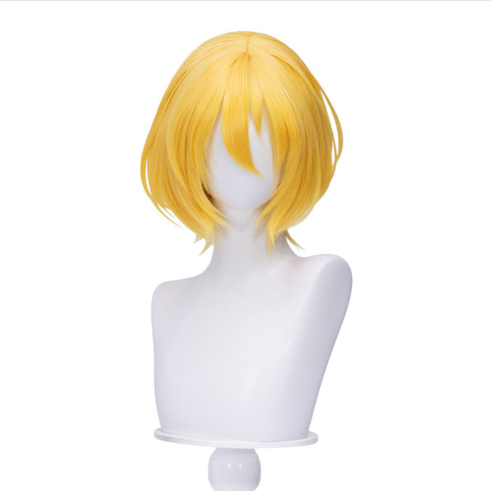 【Ready For Ship】DokiDoki Game Cosplay Men Wig Short Straight Yellow Hair