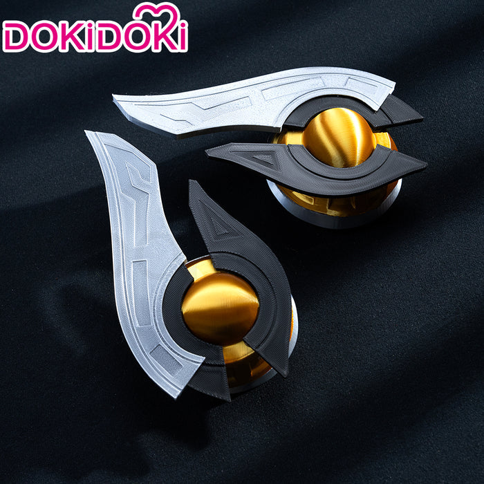 【Ready For Ship】DokiDoki Game Genshin Impact Cosplay Ineffa Blue Wig Headphones Accessory