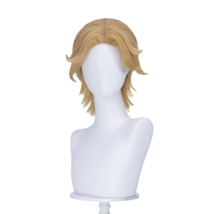 【Ready For Ship】DokiDoki Game Mouthwashing Cosplay Curly Wig Short Curly Light Brown Hair