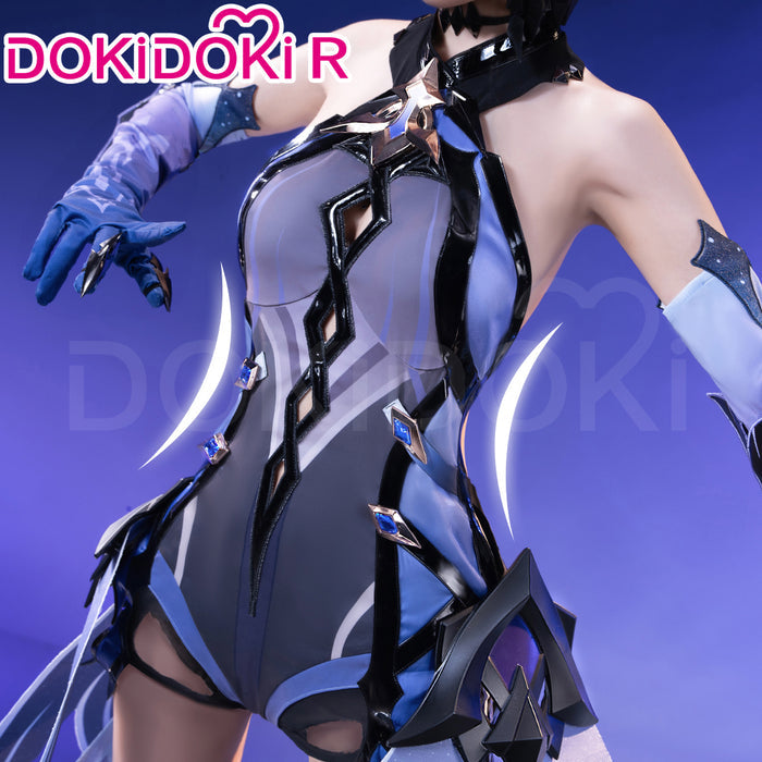 【Size S-3XL】DokiDoki-R Game Genshin Impact Cosplay Black Skirk Costume