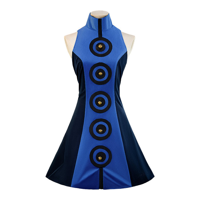【Size XS-3XL】DokiDoki-R Game Cosplay Blue Dress Costume