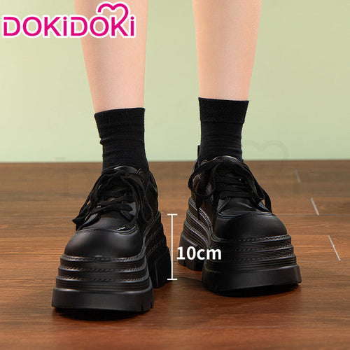 【10CM】DokiDoki Height Increasing Black Shoes / Elevator Shoes Platform Shoes