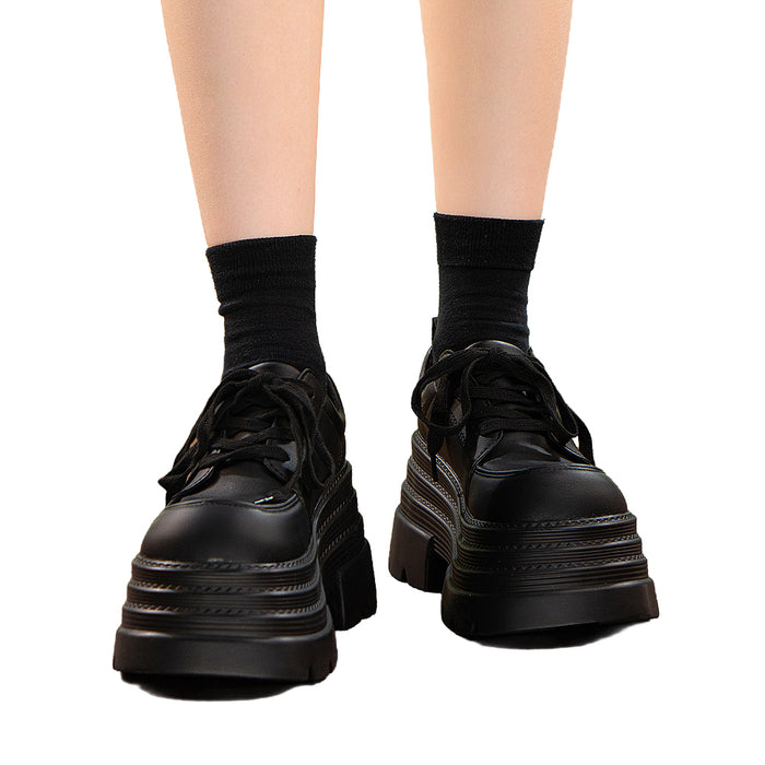 【10CM】DokiDoki Height Increasing Black Shoes / Elevator Shoes Platform Shoes