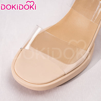 【5.5CM / 7CM / 9CM】DokiDoki Height Increasing Shoes Female Cosplay Flesh Color Shoes High-Heeled Transparent Shoes