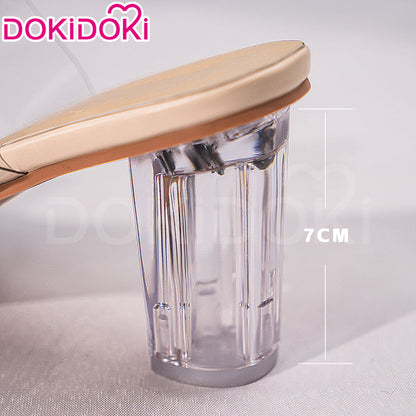 【5.5CM / 7CM / 9CM】DokiDoki Height Increasing Shoes Female Cosplay Flesh Color Shoes High-Heeled Transparent Shoes