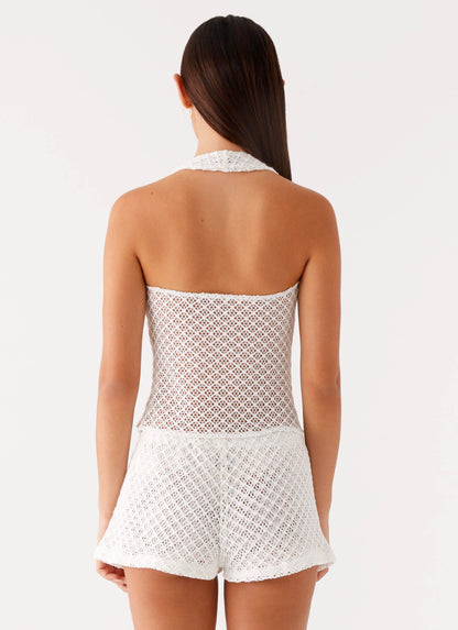 Imaan Halter Top - White