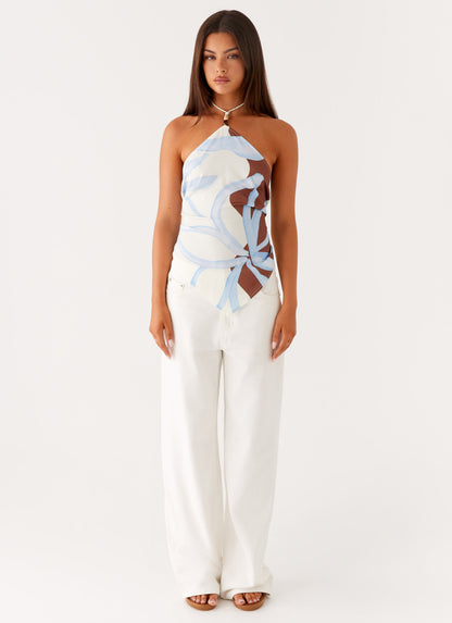 Julissa Halter Top - Bloom Wave Print