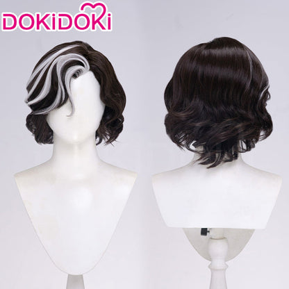 【Cool Brown Ver Ready For Ship】DokiDoki Game Clair Obscur: Expedition 33 Copslay Verso Wig Short Curly Brown Gray Highlight Hair