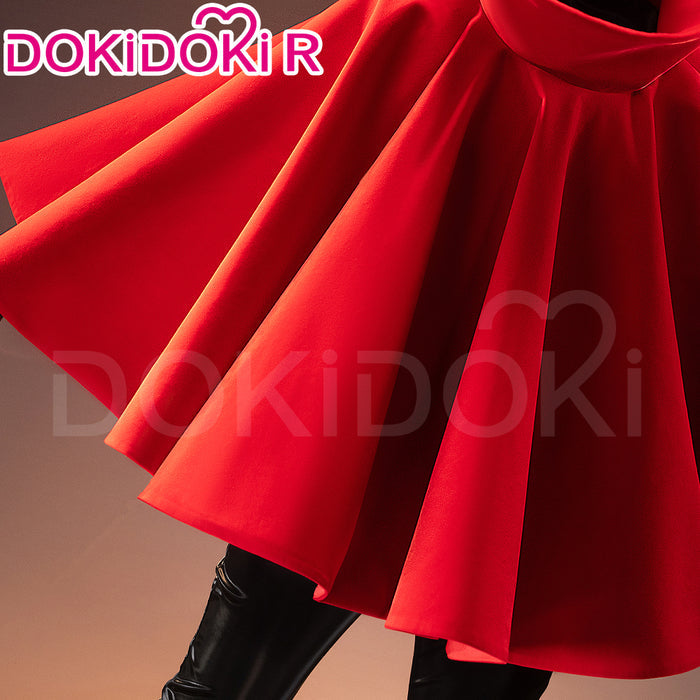 【Costume Ready For Ship】【Size S-3XL】DokiDoki-R Game Season 2 Cosplay Red Costume Cloak Body Suit / Mask / Prop Halloween