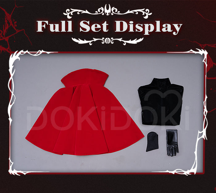 【Costume Ready For Ship】【Size S-3XL】DokiDoki-R Game Season 2 Cosplay Red Costume Cloak Body Suit / Mask / Prop Halloween