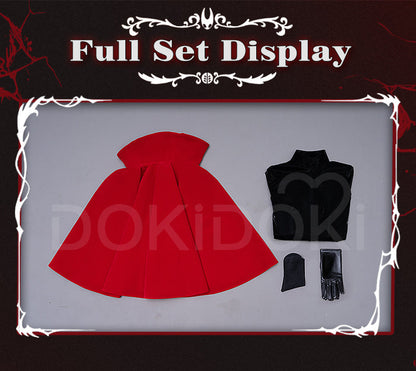 【Costume Ready For Ship】【Size S-3XL】DokiDoki-R Game Season 2 Cosplay Red Costume Cloak Body Suit / Mask / Prop Halloween