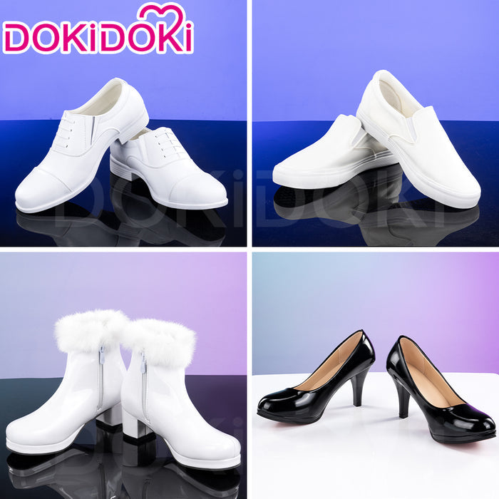 DokiDoki Anime Cosplay Shoes White / Black Leather Shoes