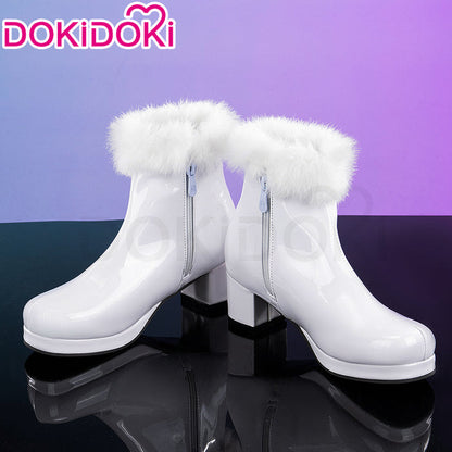 DokiDoki Anime Cosplay Shoes White / Black Leather Shoes