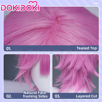 DokiDoki Anime Cosplay Wig Short Pink Hair