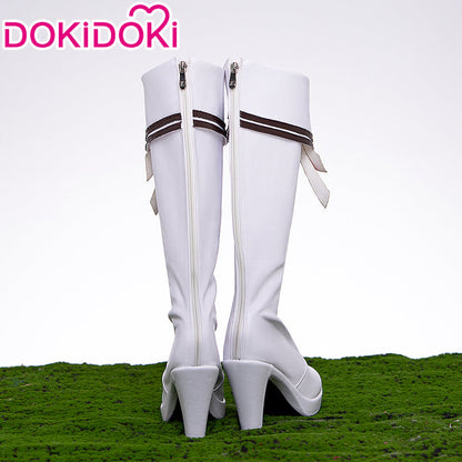 DokiDoki Anime Game Cosplay Women Shoes White Red Black Boots