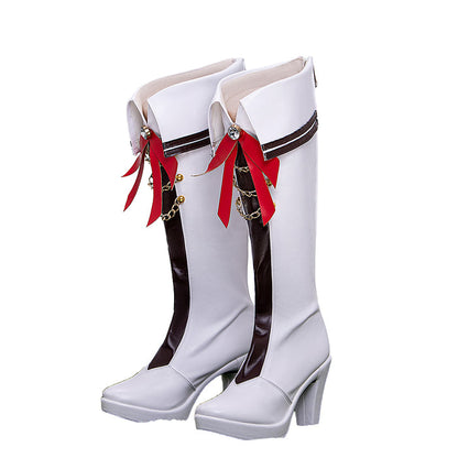 DokiDoki Anime Game Cosplay Women Shoes White Red Black Boots