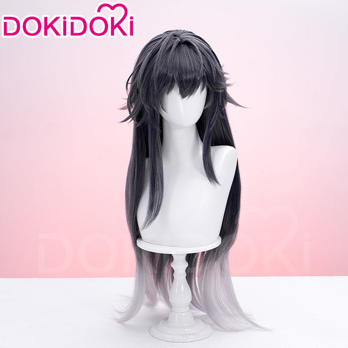 DokiDoki Game Arknights Cosplay Texas the Omertosa Wig Long Straight Black Hair Cellinia Texas