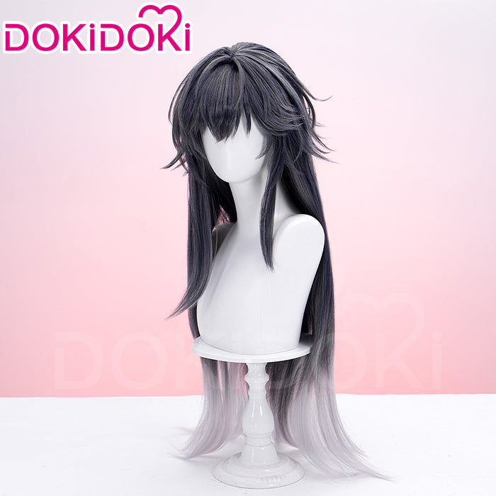 DokiDoki Game Arknights Cosplay Texas the Omertosa Wig Long Straight Black Hair Cellinia Texas