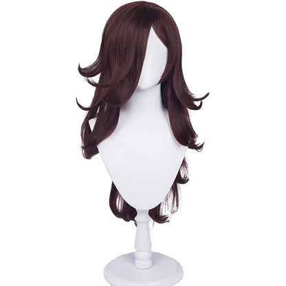 DokiDoki Game Cosplay Women Wig Long Curly Dark Brown Hair