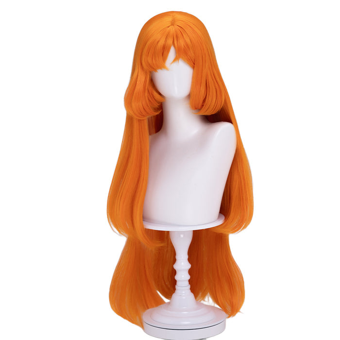 DokiDoki Game Cosplay Women Wig Long Straight Orange Hair