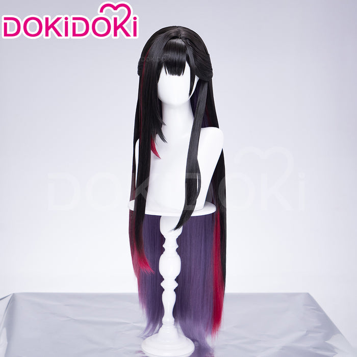 DokiDoki Game Honkai: Star Rail Cosplay Hysilens Wig Long Black Purple Red Gradient Hair / Hair Accessory / Ear Clips Helektra