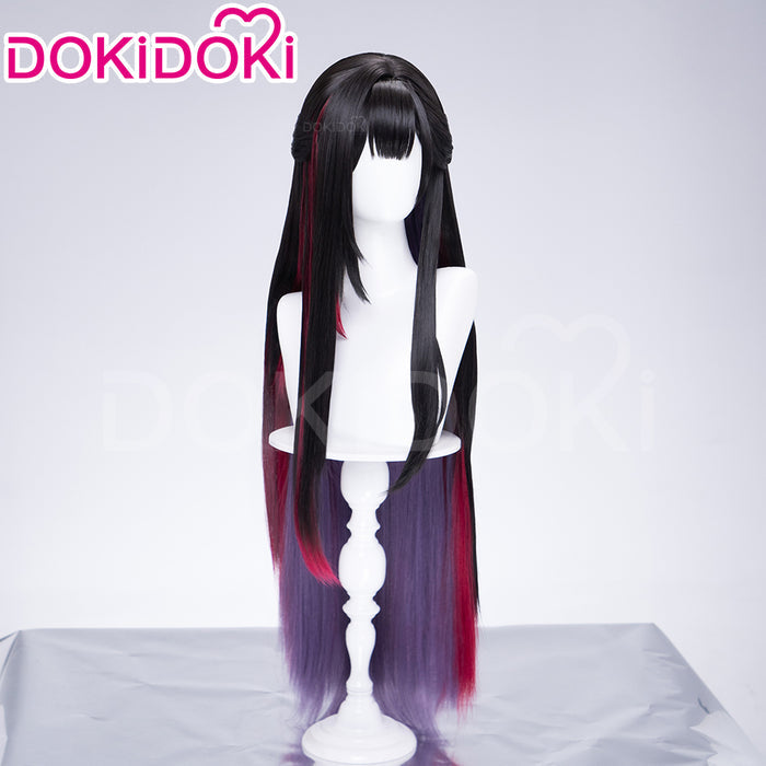 DokiDoki Game Honkai: Star Rail Cosplay Hysilens Wig Long Black Purple Red Gradient Hair / Hair Accessory / Ear Clips Helektra
