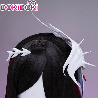 DokiDoki Game Honkai: Star Rail Cosplay Hysilens Wig Long Black Purple Red Gradient Hair / Hair Accessory / Ear Clips Helektra