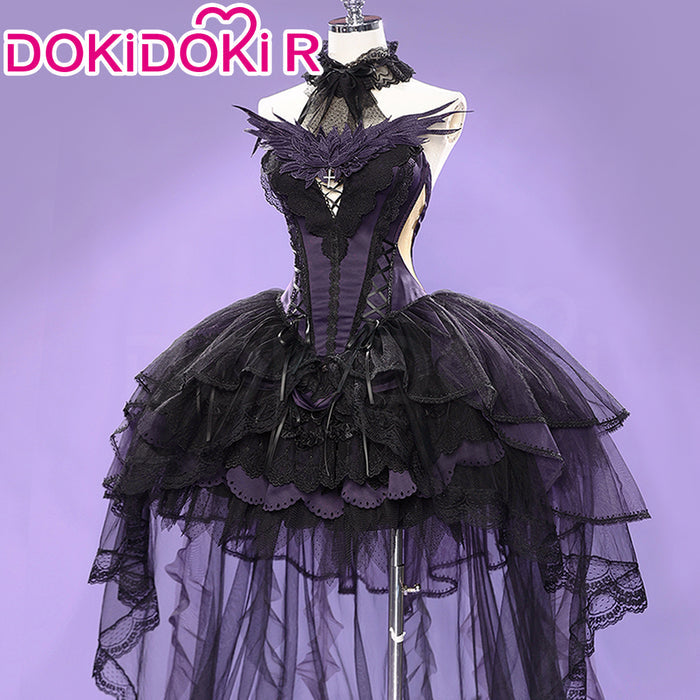 DokiDoki-R Anime Cosplay Goddess / Devil Costume Dress Doujin Purple / White