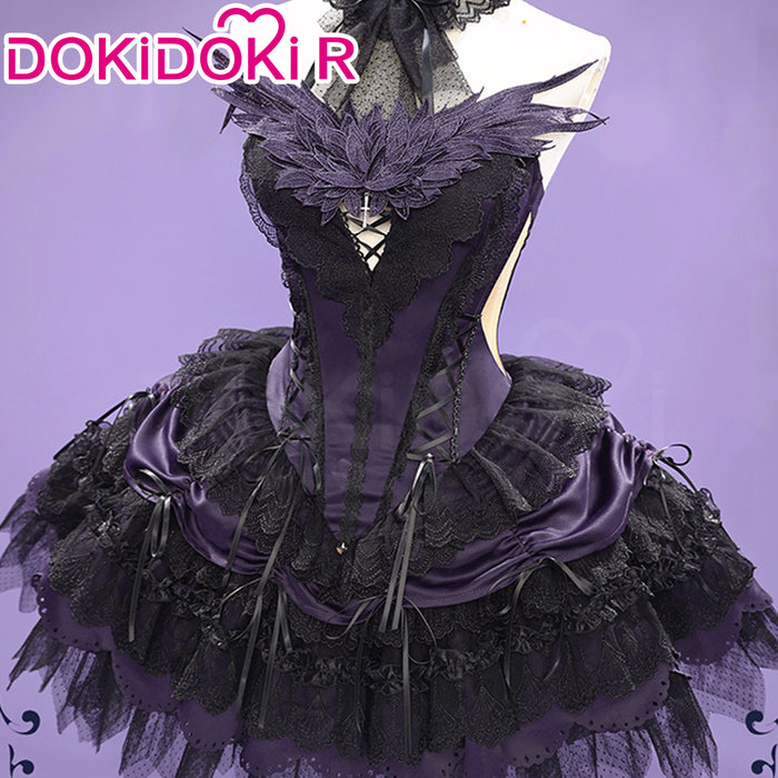 DokiDoki-R Anime Cosplay Goddess / Devil Costume Dress Doujin Purple / White