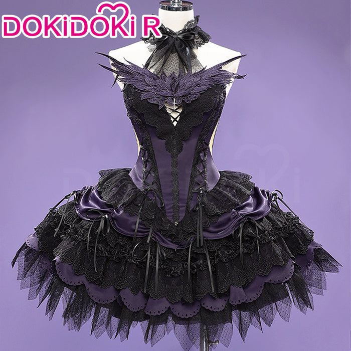 DokiDoki-R Anime Cosplay Goddess / Devil Costume Dress Doujin Purple / White