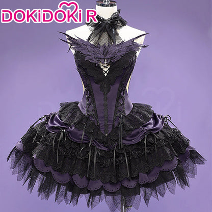 DokiDoki-R Anime Cosplay Goddess / Devil Costume Dress Doujin Purple / White