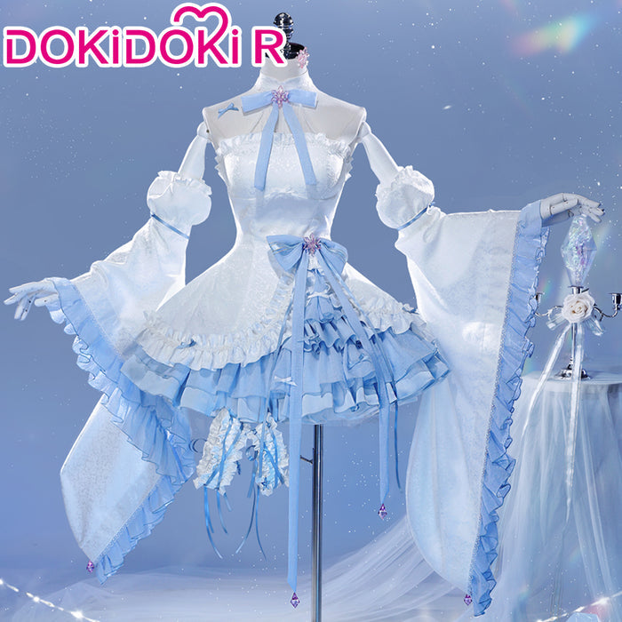 DokiDoki-R Anime Cosplay Remm Costume Blue White Dress Prisma Wing Glass Edition
