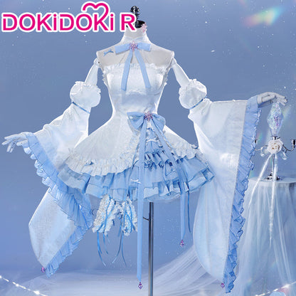 DokiDoki-R Anime Cosplay Remm Costume Blue White Dress Prisma Wing Glass Edition