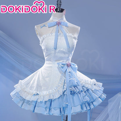 DokiDoki-R Anime Cosplay Remm Costume Blue White Dress Prisma Wing Glass Edition