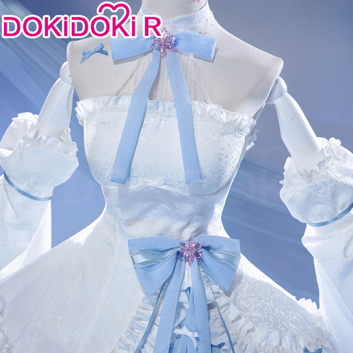 DokiDoki-R Anime Cosplay Remm Costume Blue White Dress Prisma Wing Glass Edition
