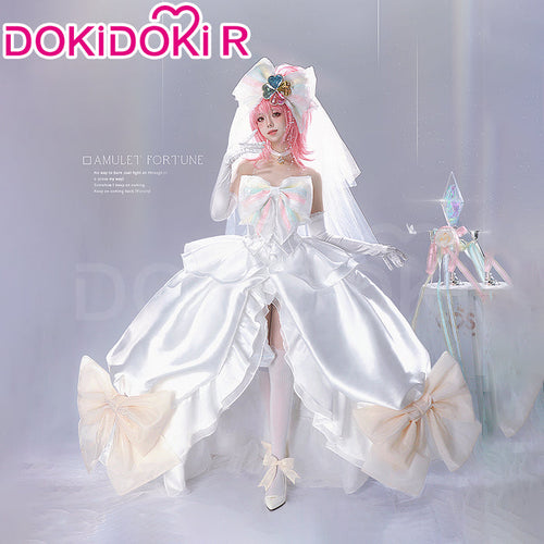 DokiDoki-R Anime Shugo Chara! Cosplay Hinamori Amu Costume Amulet Fortune Wedding Dress