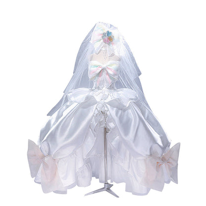 DokiDoki-R Anime Shugo Chara! Cosplay Hinamori Amu Costume Amulet Fortune Wedding Dress