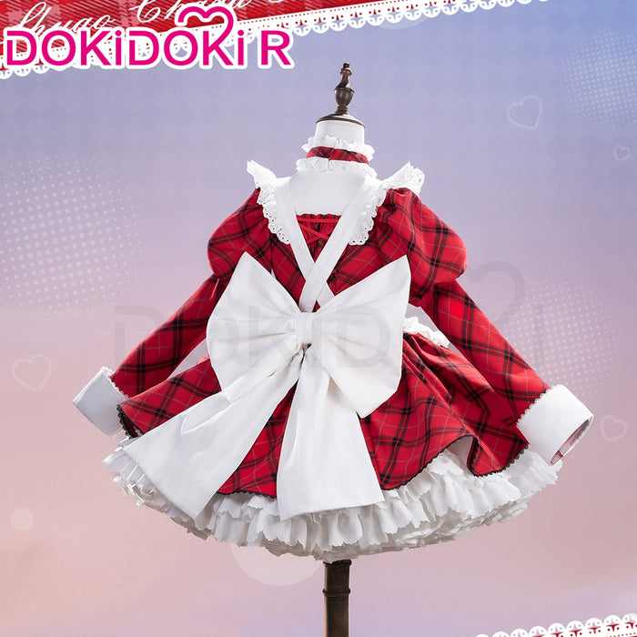 DokiDoki-R Anime Shugo Chara Cosplay Tsukiyomi Utau Costume Red Maid Dress C