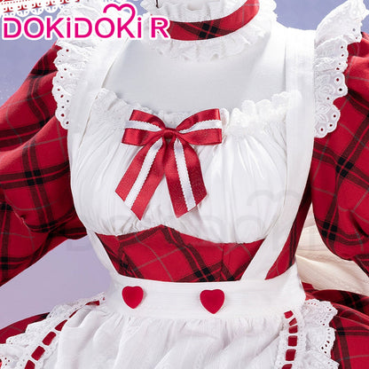 DokiDoki-R Anime Shugo Chara Cosplay Tsukiyomi Utau Costume Red Maid Dress C