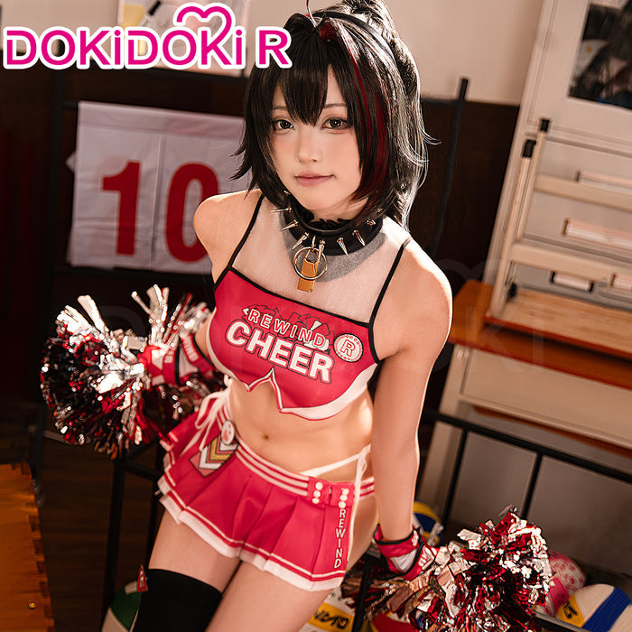 DokiDoki-R Game Cosplay Sexy Cheerleading Uniform Costume / Wig