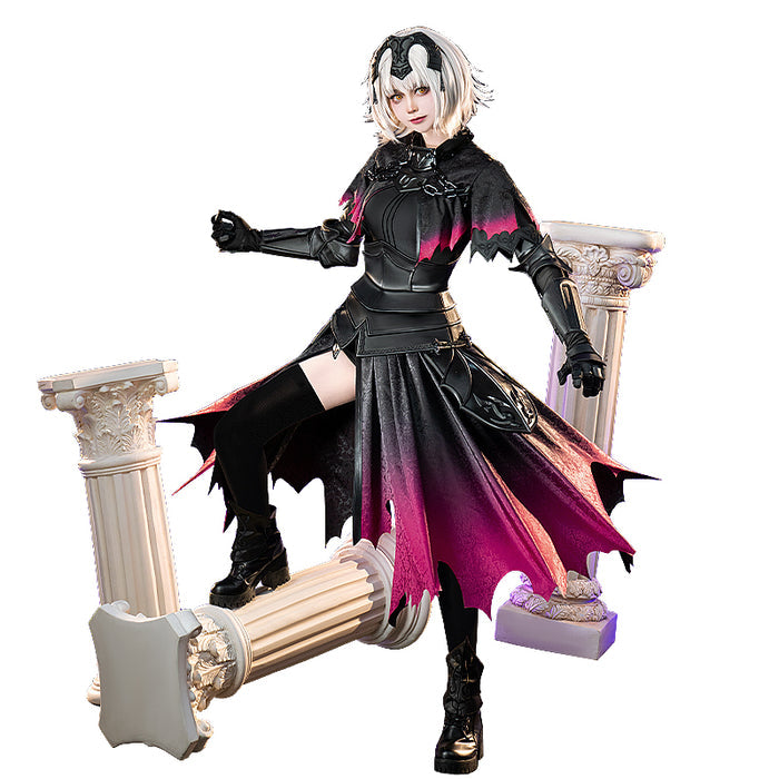 DokiDoki-R Game Fate/stay night Cosplay Jeanne d'Arc Alter Costume Black Suit / Cloak