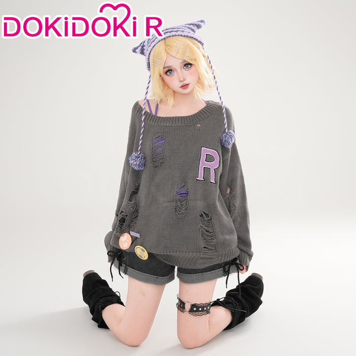 DokiDoki-R Vsinger Cosplay Kagamine Rinn X Don Quijote Costume Casual Wear Grey Sweater