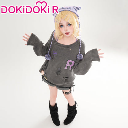 DokiDoki-R Vsinger Cosplay Kagamine Rinn X Don Quijote Costume Casual Wear Grey Sweater
