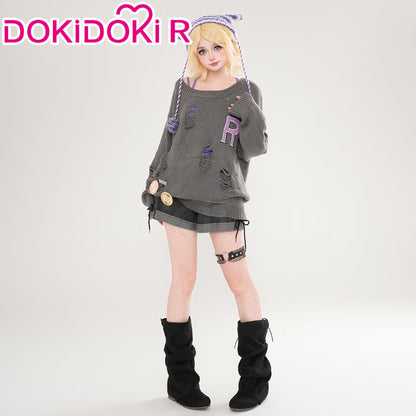 DokiDoki-R Vsinger Cosplay Kagamine Rinn X Don Quijote Costume Casual Wear Grey Sweater